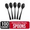 Party Solids 100 Pcs Disposable Utensils – Heavy Duty Plastic Cutlery Set – Premium Plastic Forks, Spoons or Knives for Parties, Events, Catering & Tableware Supplies by Exquisite